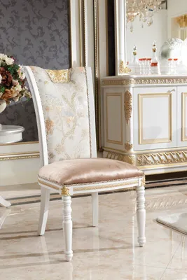 Produktbild von 8 Stühle Set Esszimmer Designer Holz Stuhl Garnitur Antik Stil Barock Rokoko E62