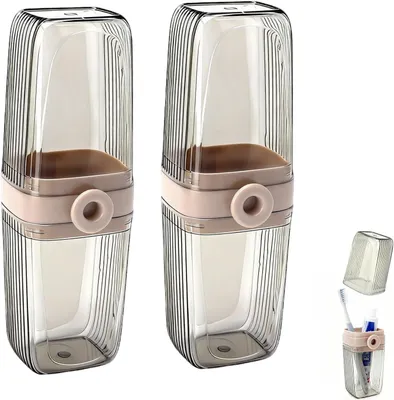 Zdjęcie produktu dla Etui na szczoteczkę do zębów 2 szt., kubek podróżny 2 w 1, szczelny kubek, do podróży