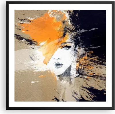 Produktbild von Gerahmtes Poster - Schwarzer Rahmen - Abstraktion Frau - 60x60 cm - Wand Bild - Wanddeko - Wandbilder - Kunstposter - Wandposter - Bilderrahmen - Bilder - Kunstdruck - Wandbild - P2BAC60x60-3656
