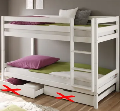 Produktbild von Kinderbett Etagenbett Weiss Hochbett Spielbett Kindeerbett Stockbett 90x200 cm