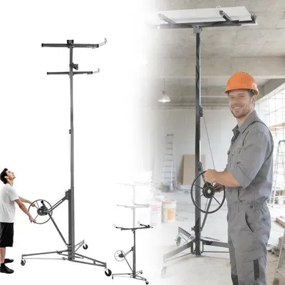 Produktbild von Gipsplattenlift - Verstellbarer Teleskoparm 140-350 cm - Grau