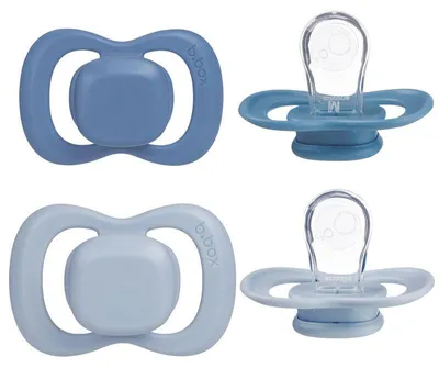 Obrázek produktu pro b.box Dudlíky silikonové 6m+, 2ks - světle a tmavě modrý