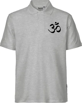 Produktbild von Huuraa Herren Polo Shirt Yoga-Om Symbol L Sport Grey Bio Baumwolle Fairtrade Poloshirt Geschenkidee