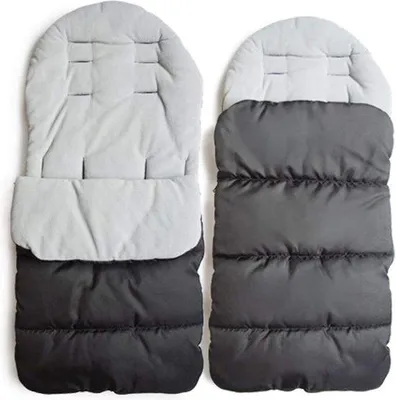 Imagen del producto de Saco para pies acolchado para cochecitos Unyqoos® – Saco de invierno universal, resistente al viento, con forro interior de suave polar y base de algodón para cochecitos