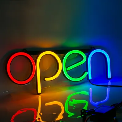Produktbild von LED Schild, OPEN, Neonlicht Fenster Elektrische Leuchtreklame Lampe Werbetafel für Geschäfte, Bars, Friseursalons, Bar, Hotel