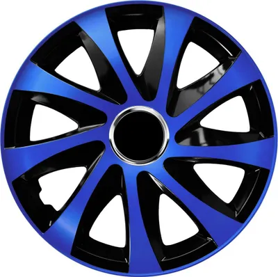 Produktbild von NRM Radkappen DRIFT Extra, Blau/Schwarz 13" Zoll. (4 x Universal Radzierblenden/Radkappen)