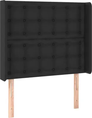 Produktbild von vidaXL Kopfteil mit Ohren Schwarz 93x16x118/128 cm Kunstleder