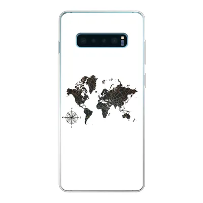 Produktbild von MuchoWow® Handyhülle Schutzhülle Hülle für Samsung Galaxy S10 Lite Weltkarte - Gold - Schwarz - Windrose Silikon Softcase Handy Hülle - Schutz