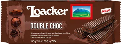 Produktbild von 6x Loacker Wafer Double Choc cookies Waffeln mit Schokolade und Kakaocreme 175g