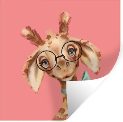 Produktbild von MuchoWow® Wandtattoo Wandsticker Wandaufkleber Giraffe - Dschungel - Bogen 30x30 cm Selbstklebend und Repositionierbar - Repositionierbar - Wasser abweisend