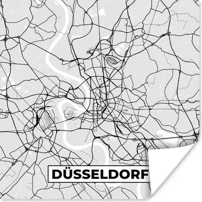 Produktbild von MuchoWow® Poster Düsseldorf - Karte - Stadtplan - Deutschland 50x50 cm - Wohnzimmerdekoration