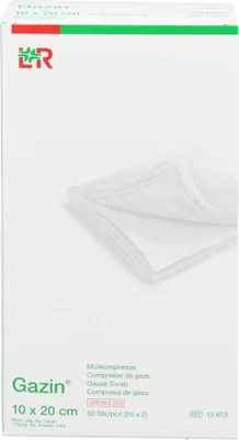 Image de Lohmann & Rauscher Compresse de gaze stérile, 10 x 20 cm, 8 plis, 25 x 2 pièces