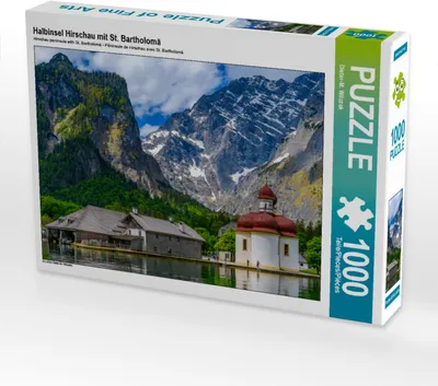 Produktbild von CALVENDO Puzzle Halbinsel Hirschau mit St. Bartholomä | 1000 Teile Lege-Größe 64x48cm Foto-Puzzle für glückliche Stunden