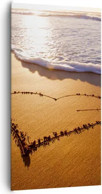 Produktbild von Bild auf Leinwand - Leinwandbild - Sommer Meer Sand Strand - 65x120cm - Wand Bild - Wanddeko - Leinwanddruck - Bilder - Kunstdruck - Wanddekoration - Leinwand bilder - Wandkunst - PA65x120-3163