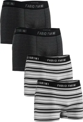 Produktbild von Fabio Farini - 4 Stück Herren Unterhosen - Männer Retroshorts aus weicher Microfaser im sportlichen Look mit Logoschriftzug