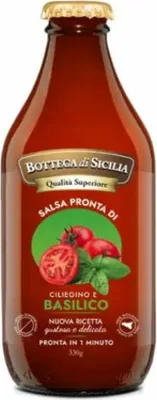 Produktbild von Salsa Pronta di Pomodorino Ciliegino e Basilico 330g - Bottega di Sicilia