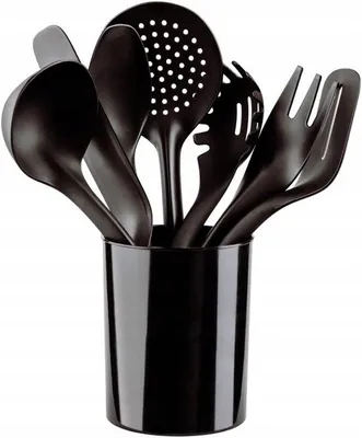 Produktbild von Küchenhelfer-Set, 7-teilig - Nylon - Schwarz - Ideal zum Backen und Kochen - Luxento