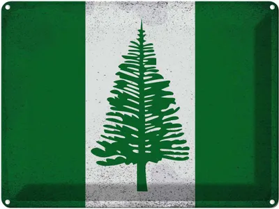 Produktbild von vianmo Blechschild 30x40 cm Norfolkinsel Flagge Fahne Wappen