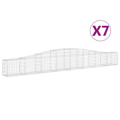 Obrázok produktu pre vidaXL Gabióny s vysokým oblúkom 7 ks 400x30x40/60 cm Pozinkované železo