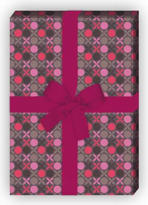 Produktbild von Schickes Retro Geschenkpapier, Dekorpapier mit Vintage Punkte Muster, rosa - G8610, 32 x 48cm