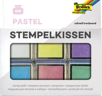 Produktbild von folia Stempelkissen Set "Pastell" 6-farbig sortiert