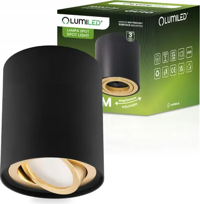 Obrázok produktu pre LUMILED povrchové bodové svietidlo povrchové bodové svietidlo povrchové stropné bodové svietidlo GU10 LED otočné stropné svietidlo okrúhle zlaté čierne 84 mm