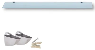 Immagine prodotto di Mensole a muro in vetro - Mensole in vetro per il bagno, complete di supporti in metallo
