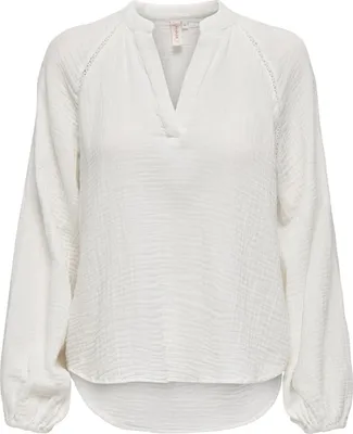 Produktbild von Shirt Bluse mit Ballonärmeln Legeres V-Neck Crepe Top ONLTHYRA | XL