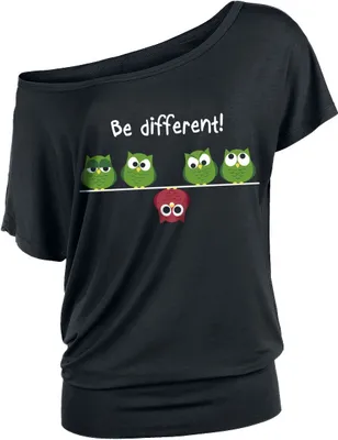 Produktbild von Be Different! T-Shirt Damen TitelLogo schwarz XL