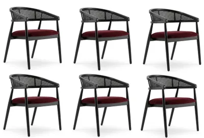 Produktbild von Stühle Set Rot Textil Edelstahl Modern Esszimmer Polsterstühle