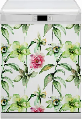 Produktbild von Magnet Folie für Geschirrspüler Küche Magnetmatte 60x80 cm Dekor Geschirrspüle - Frühlingsblumen