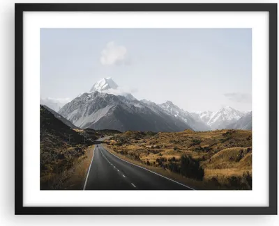 Produktbild von Gerahmtes Poster - Schwarzer Rahmen - Weg Berg Gipfel - 50x40 cm - Wand Bild - Wanddeko - Wandbilder - Kunstposter - Wandposter - Bilderrahmen - Bilder - Kunstdruck - Wanddekoration - P2BAA50x40-4833
