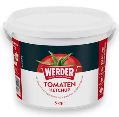 Produktbild von WERDER Tomaten Ketchup 5 kg – Original Tomatenketchup im Gastro-Eimer für Gastronomie und Großverbrauch
