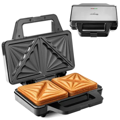 Immagine prodotto di LEHMANN ROAST 1500 tostapane per panini grill rivestimento antiaderente forma a conchiglia, per grandi strati di panini e focacce