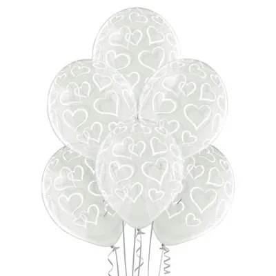 Produktbild von Luftballon Ø30cm "Herzen" | 6 Stk. - Clear