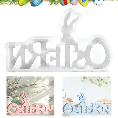 Produktbild von Silikonformen, Gießformen, Osterhase mit Alphabet für DIY-Osterdekorationen, Bastelarbeiten und Ornamente.