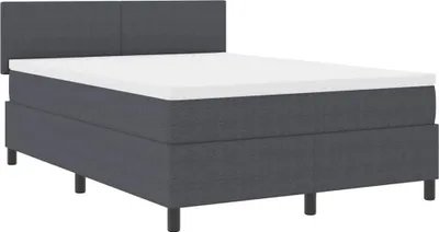 Immagine prodotto di vidaXL Letto boxspring LED grigio scuro e bianco 160 x 200 cm Tessuto in velluto a coste