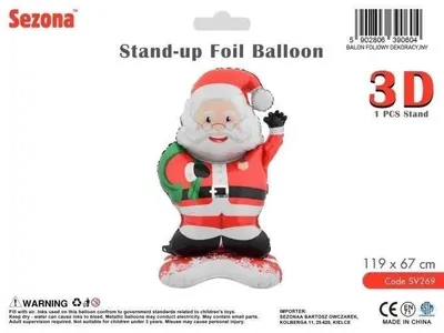 Produktbild von Weihnachtsballon, Weihnachtsmann, 119x67 cm