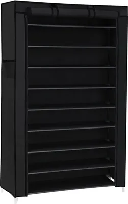 Produktbild von Songmics Schuhregal mit 9 Ebenen Schwarz, 85 x 28 x 162 cm