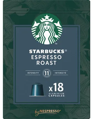 Produktbild von Starbucks Nespresso Espresso Roast Kaffeekapseln, 18 Stück, 99 g, Intensiv