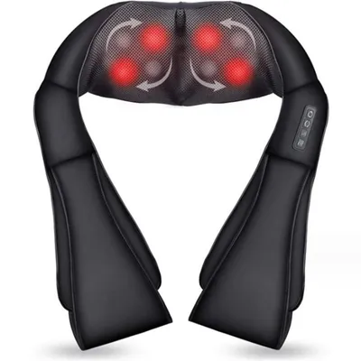 Produktbild von Nackenmassagegerät mit Wärme – Shiatsu Massagegerät für Nacken, Rücken & Schultern, 3 Intensitätsstufen, Infrarot-Heizfunktion, Vibrationsmassage