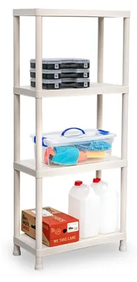 Produktbild von Plasticforte Aufbewahrungsregal Schuppen/dachboden - Kunststoff - weiss - 60 x 30 x 140 cm - mit 4