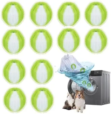 Produktbild von 12 Stücke Tierhaarentferner Waschmaschine,Wiederverwendbar Fusselbälle Waschmaschine,Entfernt Tierhaare,Fusseln,Haarfänger Flusensiebe,Waschmaschinenzubehörr,Effektiver Fusselball Und Fusselfänger