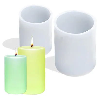 Produktbild von Kerzenform Silikon Rund, 2 Stück, DIY Gießform für Seife & Kerzen