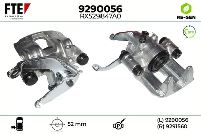 Produktbild von FTE Bremssattel Hinten Links für FORD Transit Mk6 Kasten (V347, V348, FA) Ø52mm Grau 9290056