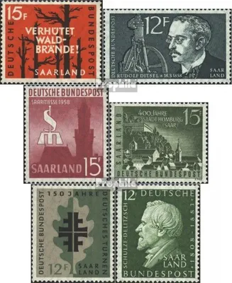 Produktbild von Briefmarken Saarland 1958 Mi 431,432,435,436,437,438 (kompl.Ausg.) postfrisch Waldbrandverhütung