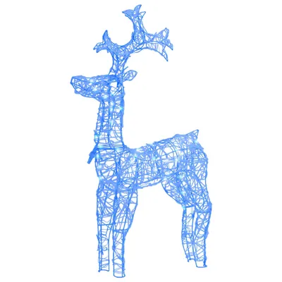 A blue LED reindeer decoration.