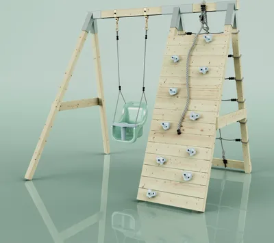 Produktbild von OutdoorToys Klettergerüst Schneehase aus Holz in Grün Mintgrün