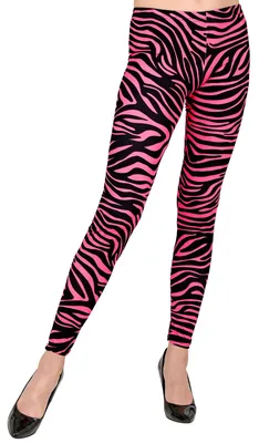 Produktbild von Leggings Tigerprint pink 80er 90er, Groesse:S/M
