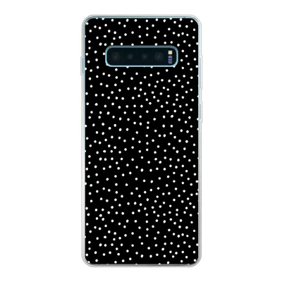 Produktbild von MuchoWow® Handyhülle Schutzhülle Hülle für Samsung Galaxy S10 Plus Polka dots - Schwarz - Weiß Silikon Softcase Handy Hülle - Schutzhülle